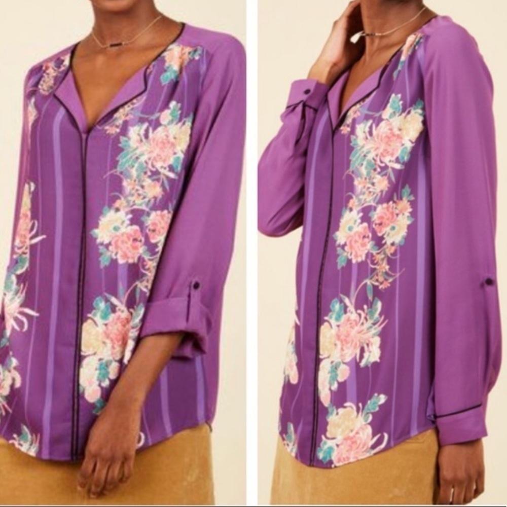 ModCloth floral printed blouse